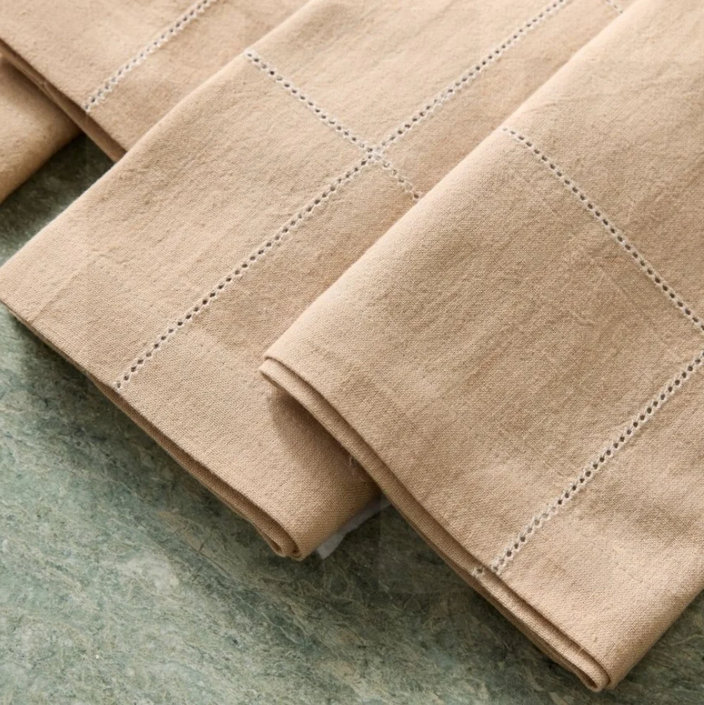 Window Pane Napkin Set of 4, Color: Camel, Retail Price $40.00 USD
